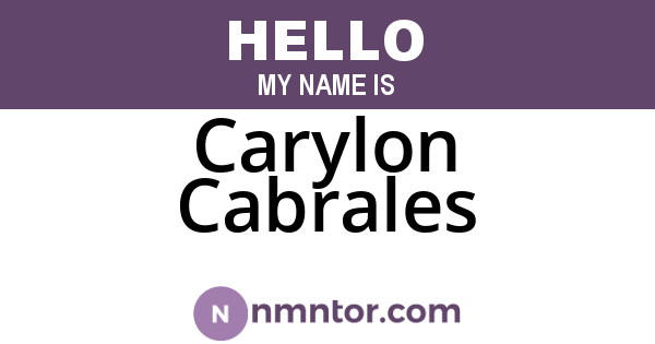 Carylon Cabrales