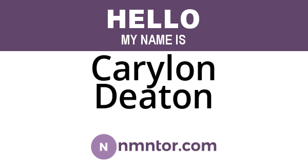 Carylon Deaton