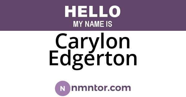 Carylon Edgerton