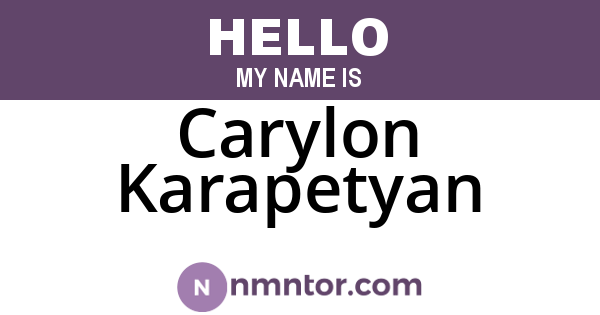 Carylon Karapetyan