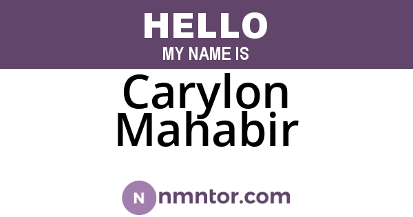 Carylon Mahabir