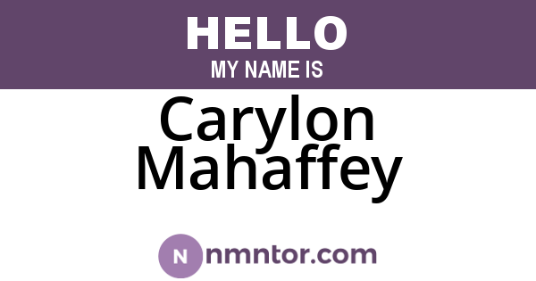 Carylon Mahaffey