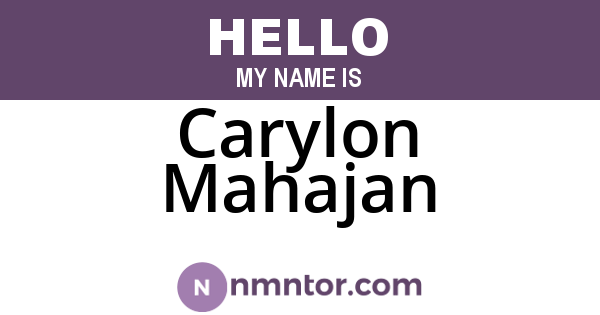 Carylon Mahajan