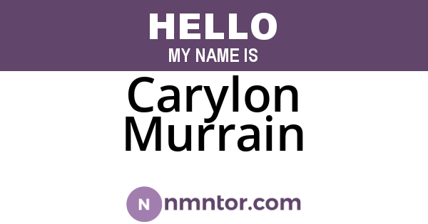 Carylon Murrain