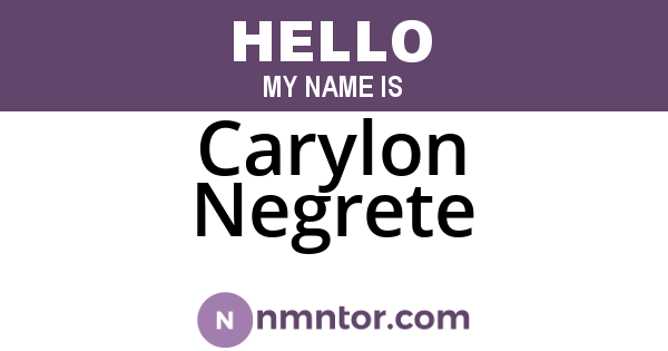 Carylon Negrete