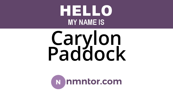 Carylon Paddock