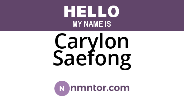 Carylon Saefong