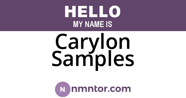 Carylon Samples