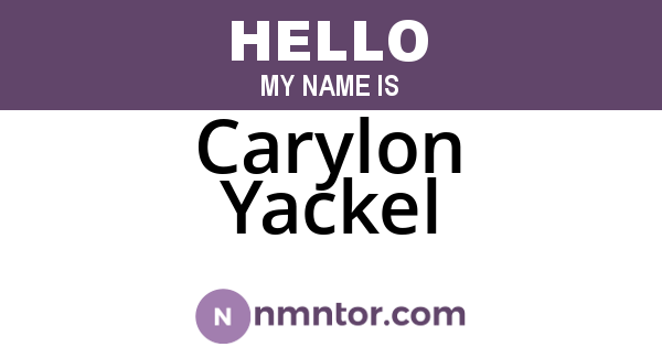 Carylon Yackel