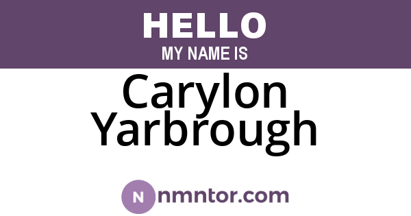 Carylon Yarbrough