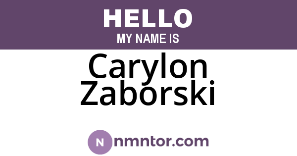 Carylon Zaborski