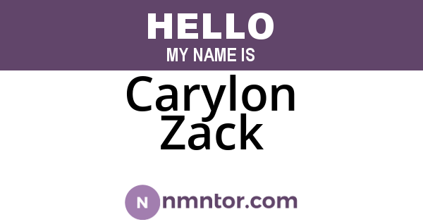 Carylon Zack