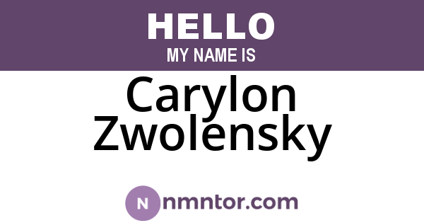 Carylon Zwolensky