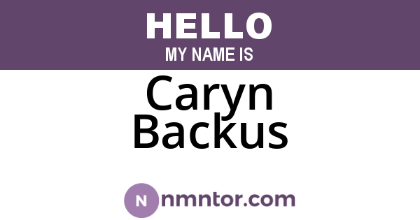 Caryn Backus