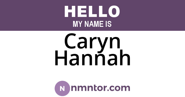 Caryn Hannah