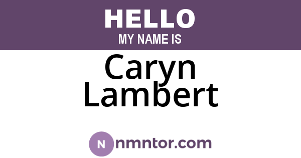 Caryn Lambert