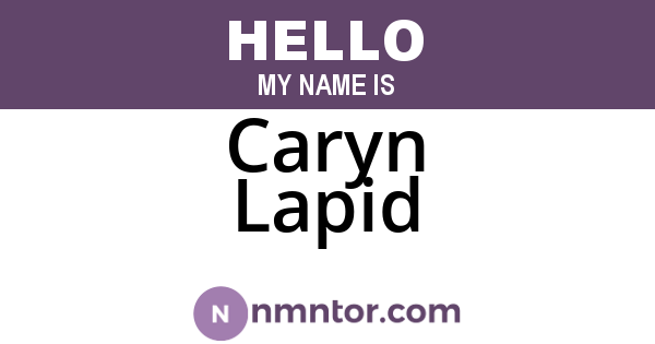 Caryn Lapid