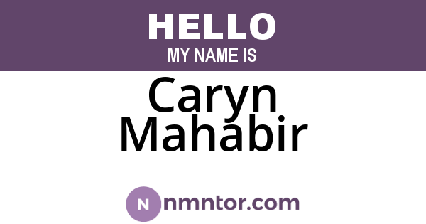 Caryn Mahabir