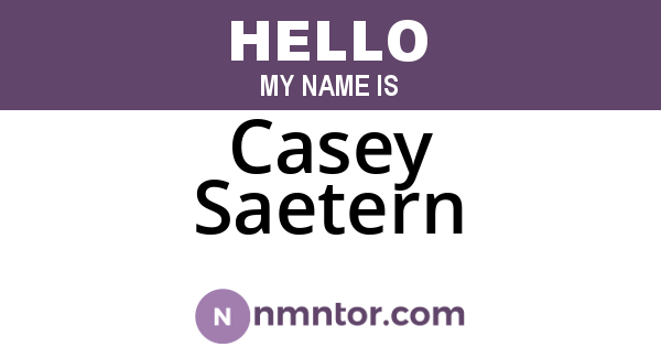 Casey Saetern