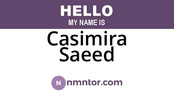 Casimira Saeed