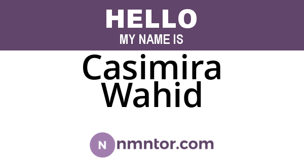 Casimira Wahid