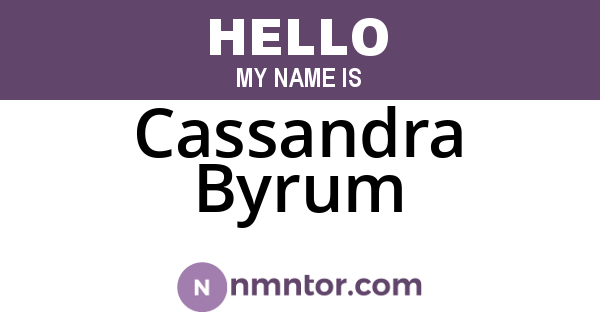 Cassandra Byrum