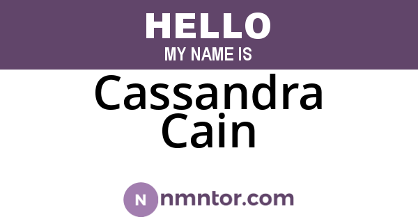 Cassandra Cain