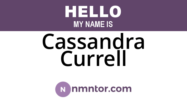Cassandra Currell