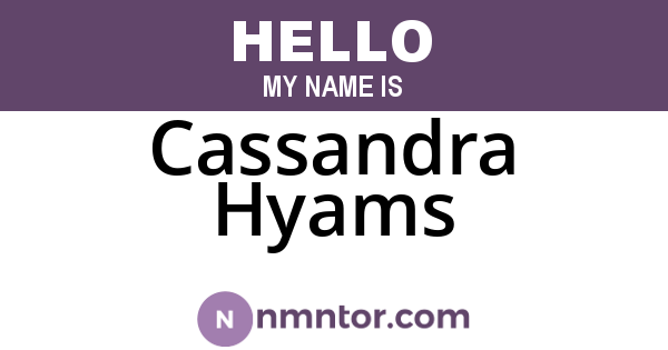 Cassandra Hyams