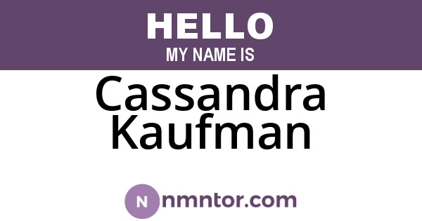 Cassandra Kaufman