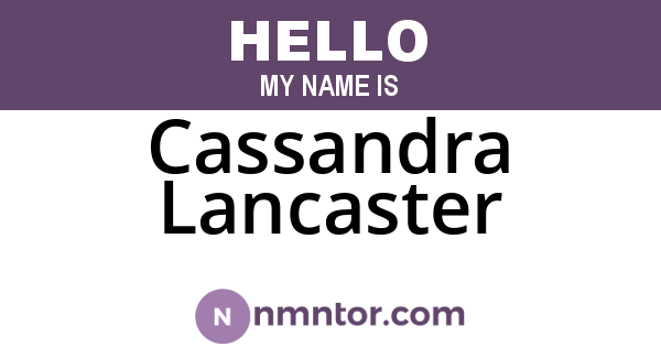 Cassandra Lancaster