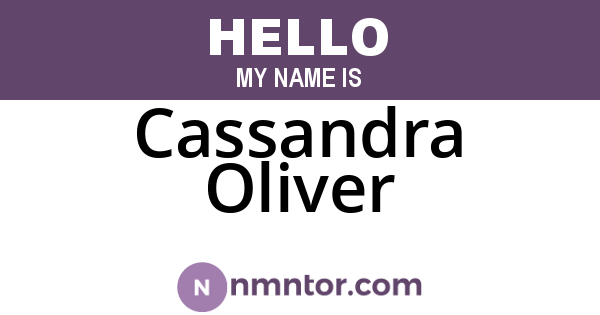 Cassandra Oliver