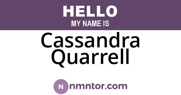 Cassandra Quarrell