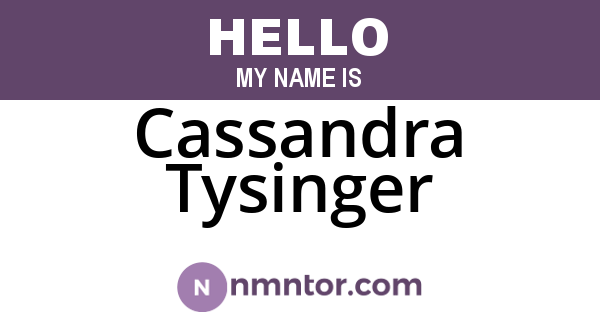 Cassandra Tysinger