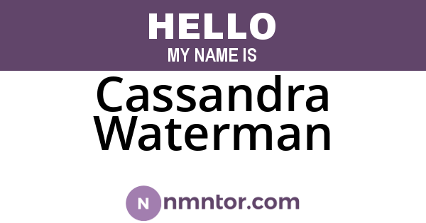 Cassandra Waterman