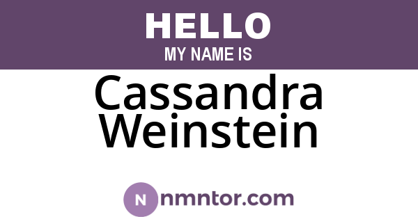 Cassandra Weinstein