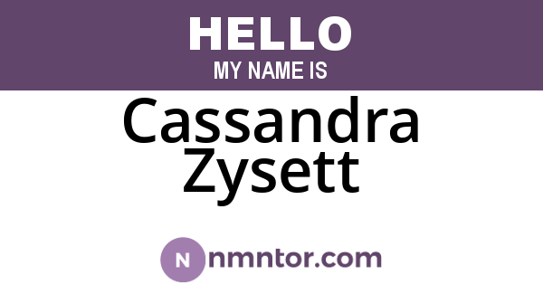 Cassandra Zysett