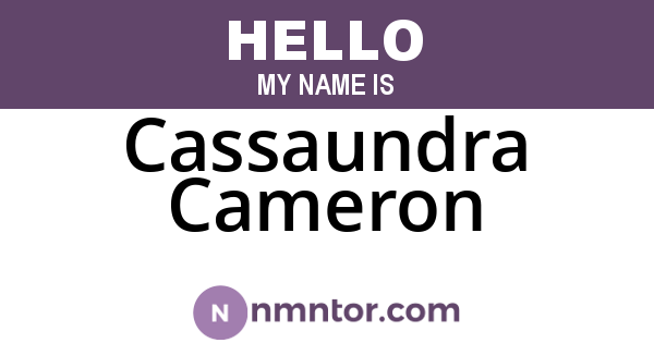 Cassaundra Cameron