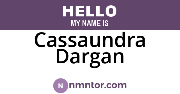 Cassaundra Dargan