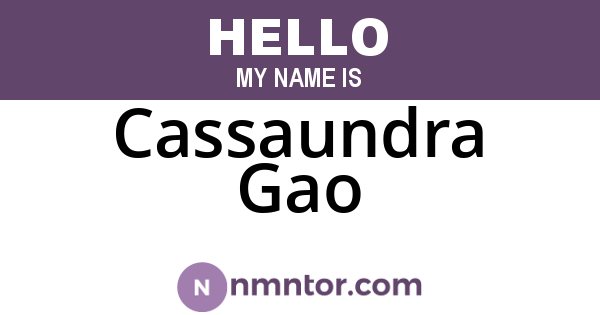 Cassaundra Gao