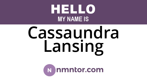 Cassaundra Lansing