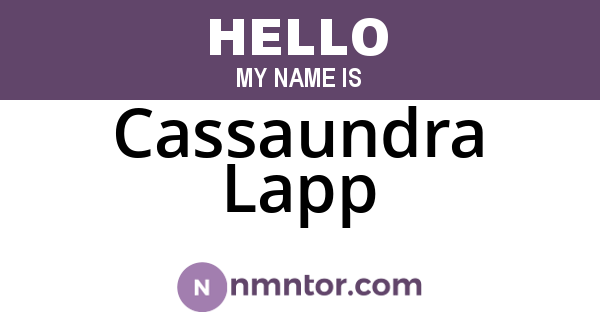 Cassaundra Lapp