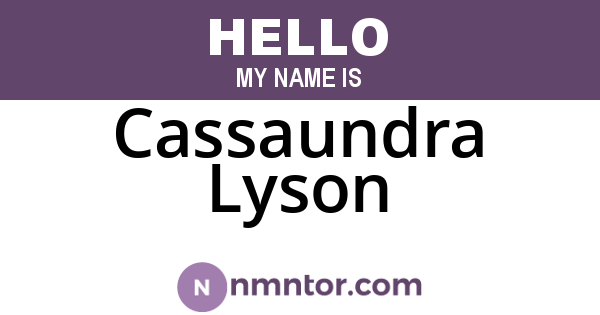 Cassaundra Lyson