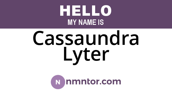 Cassaundra Lyter