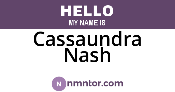 Cassaundra Nash