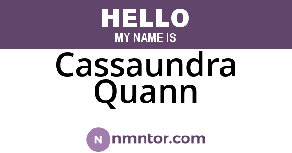 Cassaundra Quann