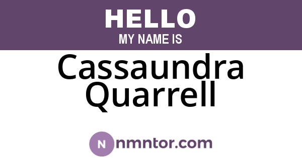 Cassaundra Quarrell