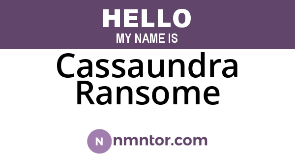 Cassaundra Ransome