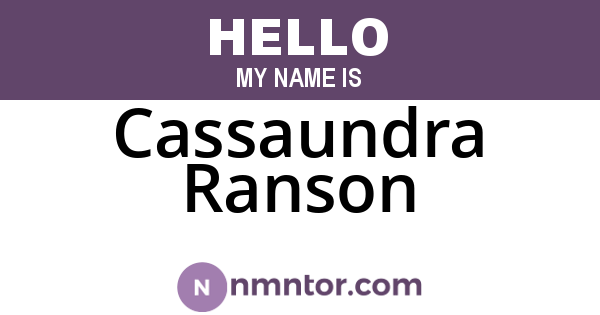 Cassaundra Ranson
