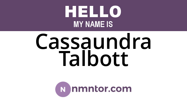 Cassaundra Talbott